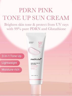 Medicube PDRN Pink Tone Up Sun Cream SPF50+ BNIB!